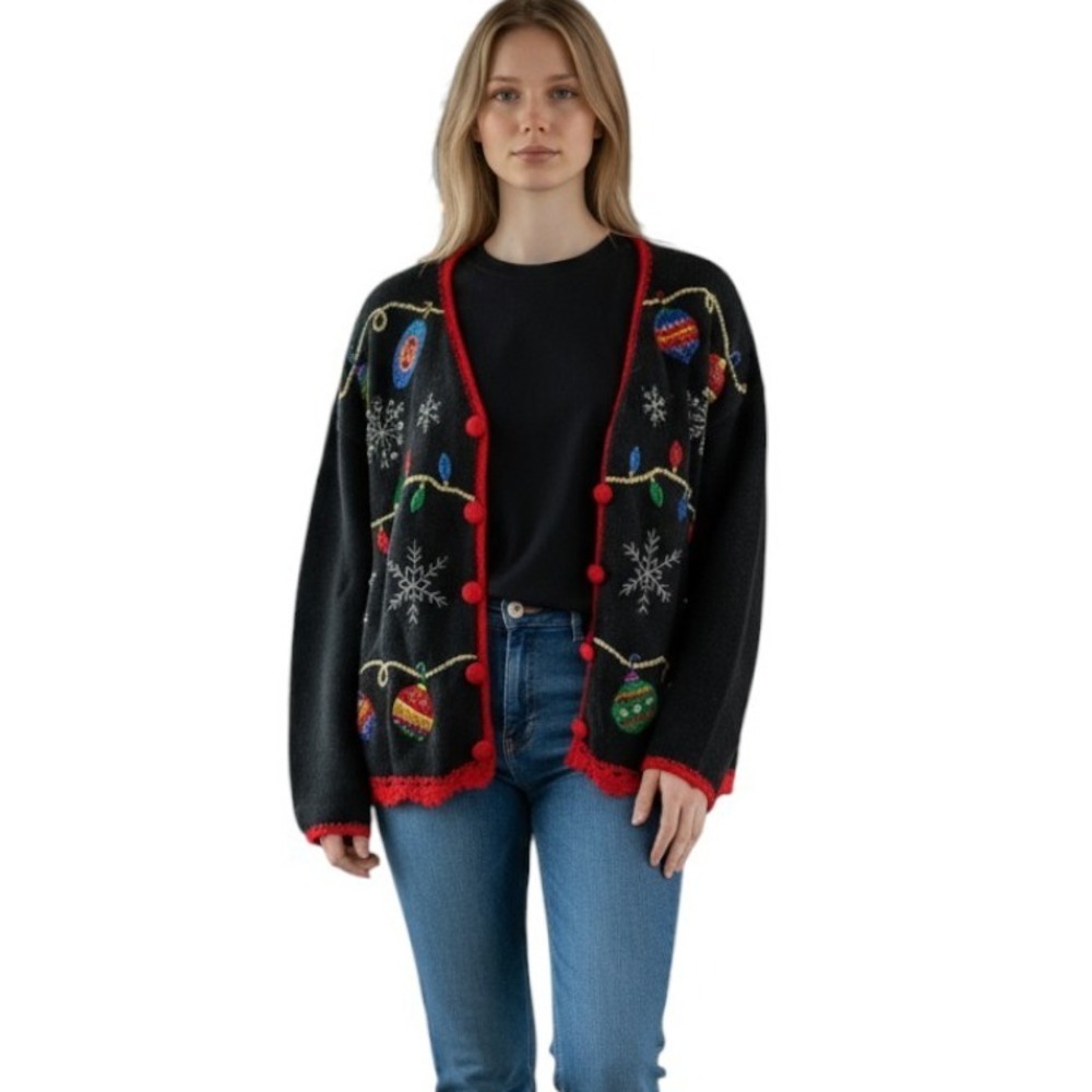 Nutcracker‎ Womens Sweater Vintage Beaded Embroidered Christmas Holiday Small